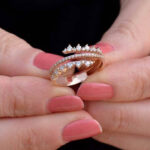 14 Ayar Altın Üç Sıra Taşlı Yüzük